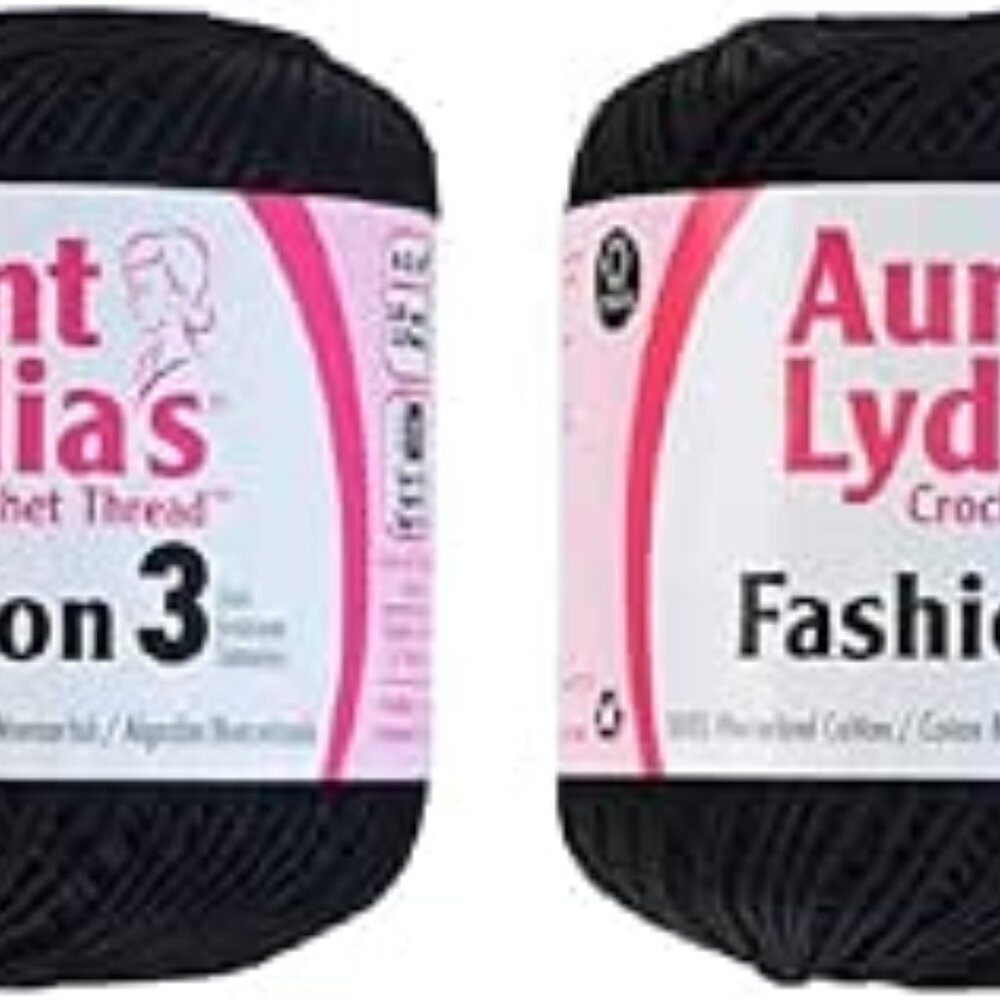 Aunt Lydia's Crochet Thread - Size 3 - (2-Pack) Black